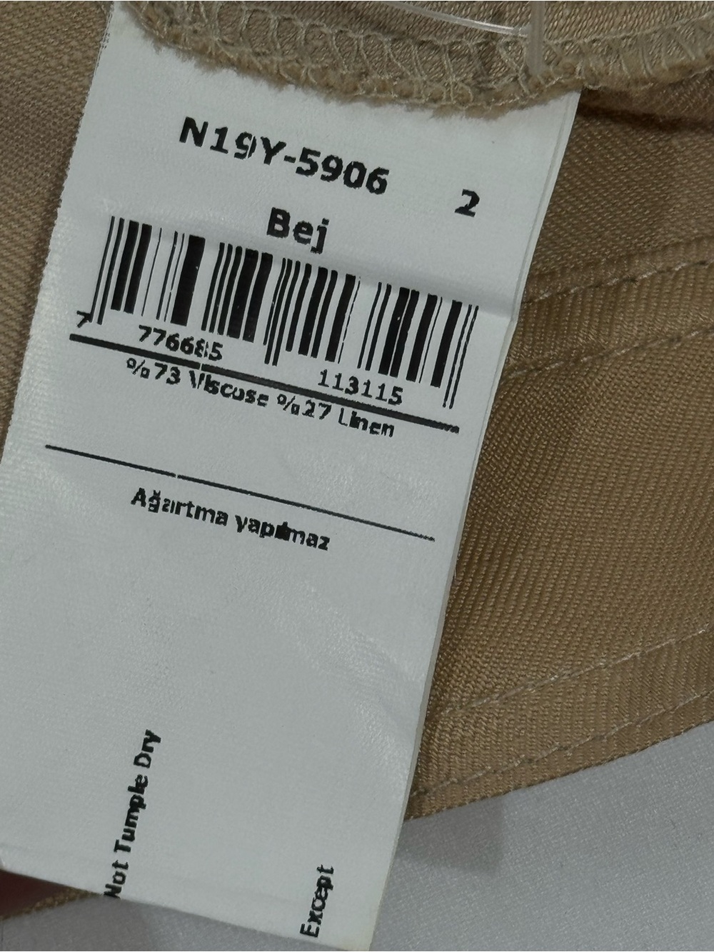 NOCTURNE Beige Cropped Wrap Jacket Linen Blend Open Shoulder Belted Size 2 - Picture 12 of 15